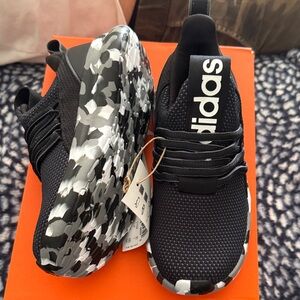 Adidas Black Shoes with Patterned Sole